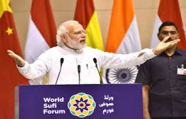 Hon’ble PM Modi addressing the World Sufi  Forum, New Delhi, March 17, 2016.